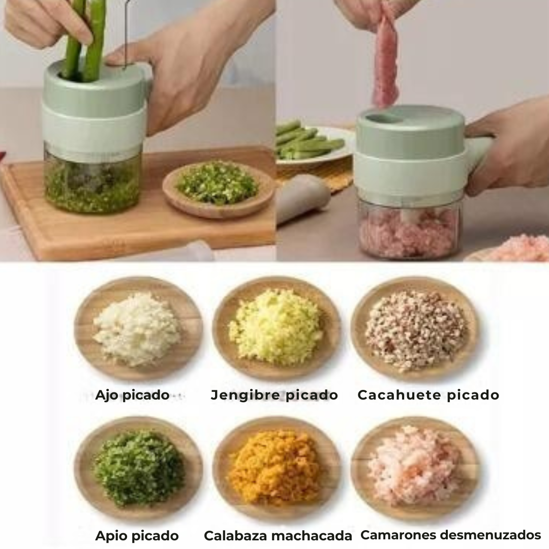 EasyChop Pro - Cortador de Verduras Eléctrico 4 en 1