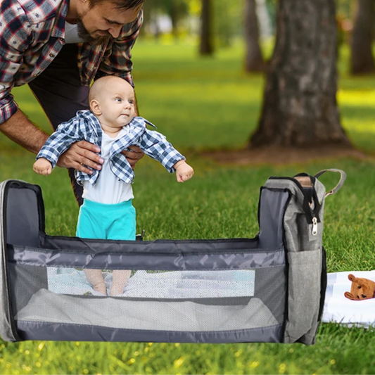 DreamBaby - Mochila Pañalera, 2 en 1 con Cuna Portátil