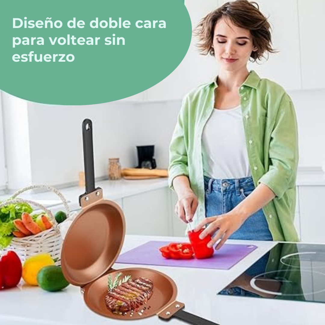FlipPan - Sartén Antiadherente de Doble Cara