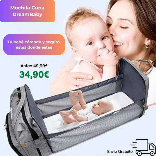 DreamBaby - Mochila Pañalera, 2 en 1 con Cuna Portátil